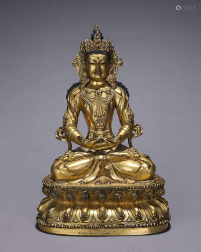 Gilt bronze immeasurable buddha