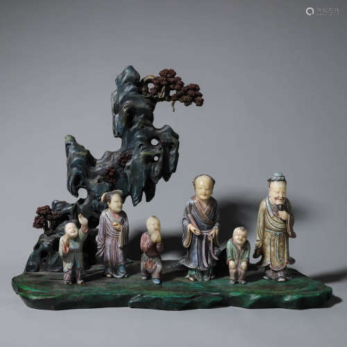The old collection of Shoushan stone painted many children a...