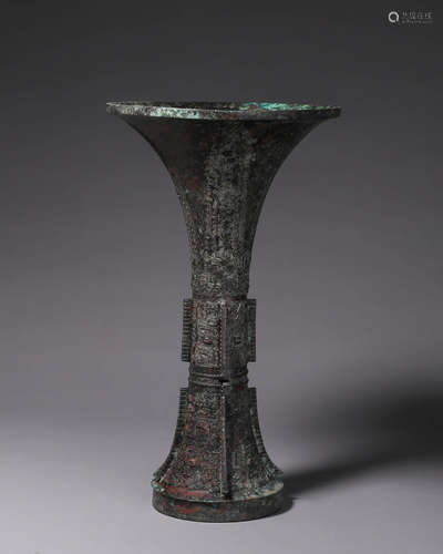 Bronze animal face pattern flower goblet