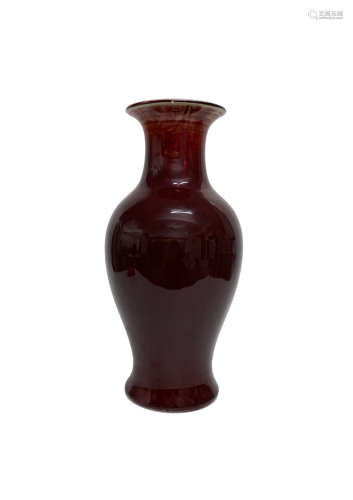 七十年代紅釉觀音瓶