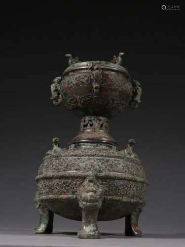 漢代 青銅器獸紋熏爐