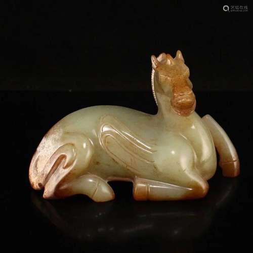 Superb Vintage Chinese Hetian Jade Horse Statue