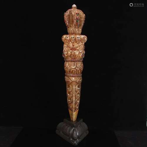 Vintage Tibetan Buddhist Crystal XiangMo Pestle