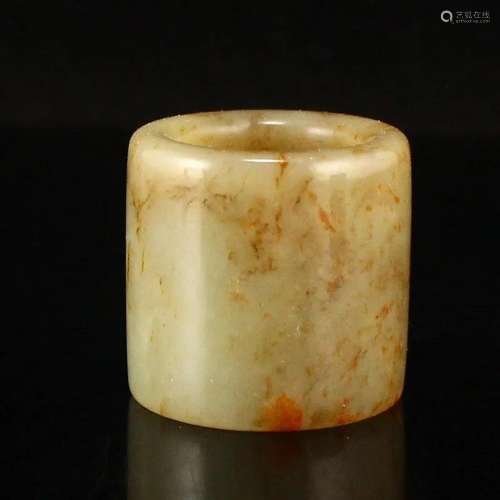 Hand Carved Vintage Chinese Hetian Jade Thumb Ring
