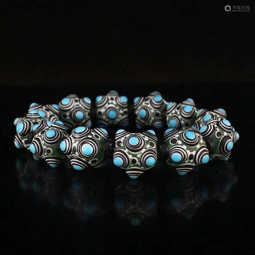 Beautiful Chinese Peking Glass Beads Bracelet