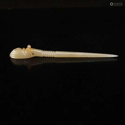 Vintage Chinese Hetian Jade Cicada Hairpin