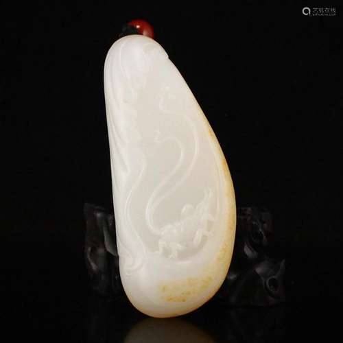 Superb Chinese Xinjiang Hetian Zi Jade Cricket Pendant