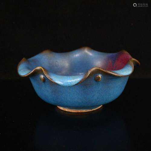 Vintage Chinese Variable Glaze Jun Kiln Porcelain Bowl