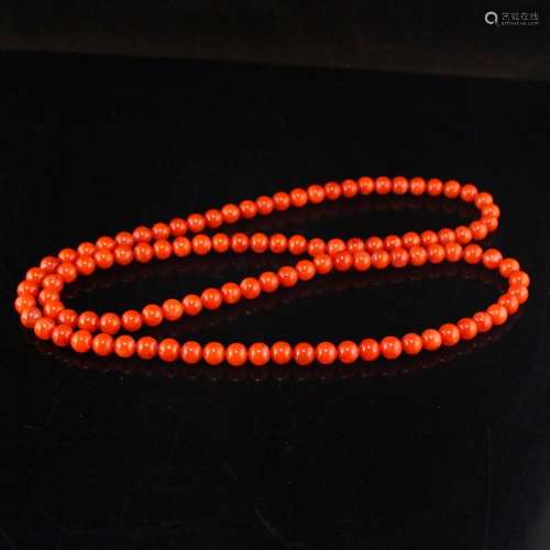 81.98 G Chinese Nanhong Agate Beads Necklace