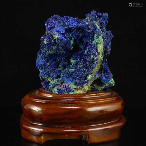 Beautiful Blue Malachite Original Stone Statue