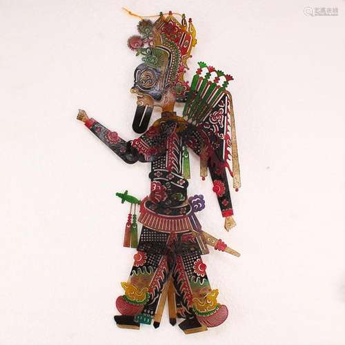 Chinese Handmade Cowhide Shadow Play Puppet Figure