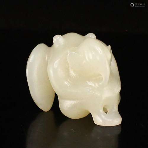 Hand Carved Chinese Hetian Jade Cicada Pendant