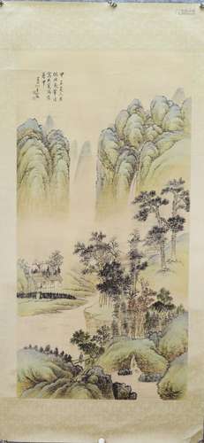 A CHINESE PAINTING,  LANDSCAPE, WANG CHEN MARKED