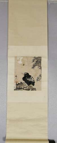 A CHINESE PAINTING,  FLOWER AND BIRD, LIN LIANG MARKED