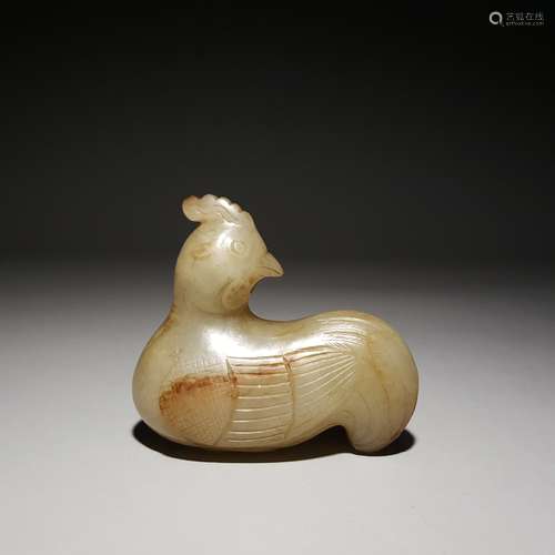 A Hetian  jade chicken