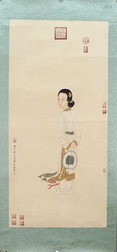 A CHINESE PAINTING,  FIGURE, HUANG JUCAI MARKED