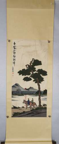 A CHINESE PAINTING,  FIGURE,  FENG ZIKAI MARKED