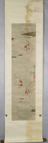 A CHINESE PAINTING,  NIAN NIAN YOU YU,  YANG SHANSHEN MARKED