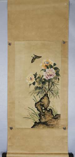 A CHINESE PAINTING,  FLOWER AND BIRD