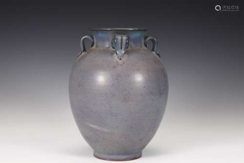 A JUN KILN JAR WITH FOUR RINGS