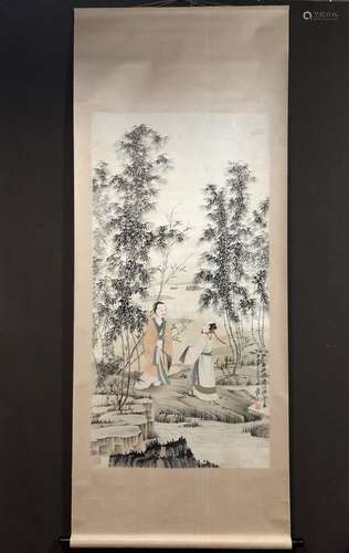 A CHINESE PAINTING,  GAO SHI BAMBOO ,  ZHANG DAQIAN MARKED