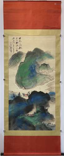A CHINESE LANDSCAPE PAINTING,    ZHANG DAQIAN MARKED