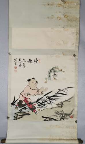 A CHINESE PAINTING,  POND, FAN ZENG MARKED