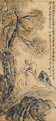 1867～1938  王震 1930年作 蓬莱仙尊 绘画 设色纸本 立轴