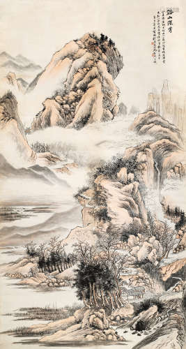 1882～1954  冯超然 1941年作 溪山深秀 绘画 设色纸本 立轴