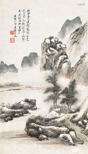 1865～1955  黄宾虹  邻家春色 绘画 设色纸本 立轴