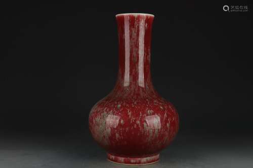 FLAMBE-GLAZED LONG-NECK VASE