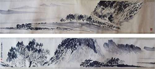 A CHINESE PAINTING,  LANDSCAPE,  WU CHANGSHUO MARKED