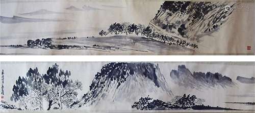 A CHINESE PAINTING,  LANDSCAPE,  WU CHANGSHUO MARKED