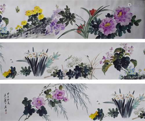 A CHINESE PAINTING,  FLOWER AND BIRD, JV LIAN MARKED