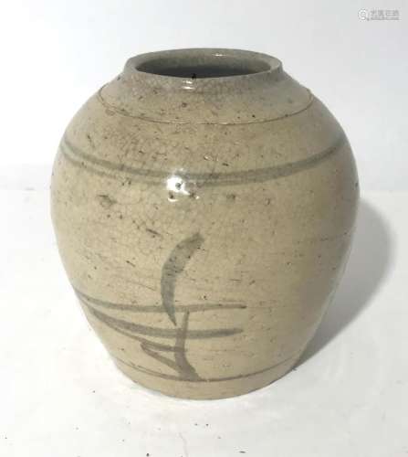 A Chinese Rustic Clear Glazed Ceramic Jarlet