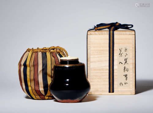 昭和时期  濑户烧 窑变釉，茶入
