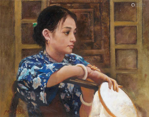 潘鸿海（b.1942） 少女 布面 油画