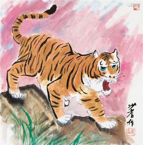 沙耆（1914～2005） 虎 纸本 彩墨