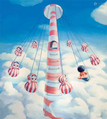 马丹（b.1985） 2012年作 云上·旋转 布面 油画