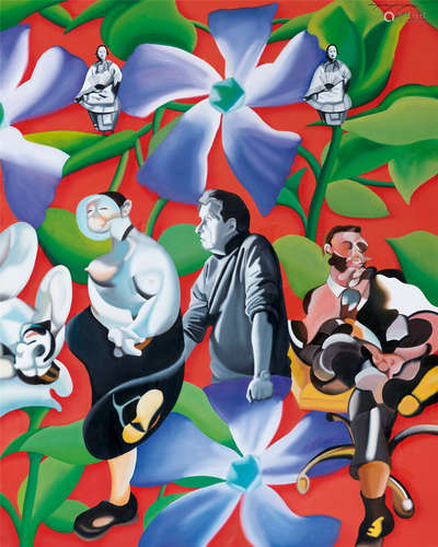 王向明（b.1956） 2009年作 向大师致敬的培根 布面 油画