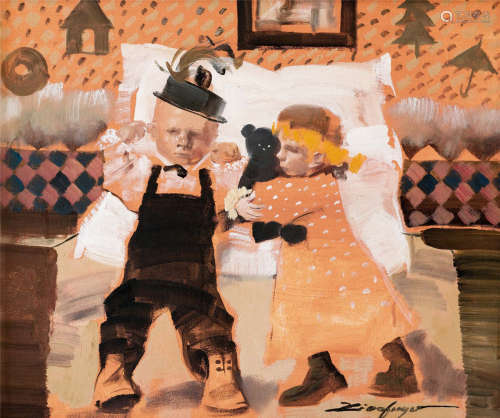 俞晓夫（b.1950） 童年 布面 油画