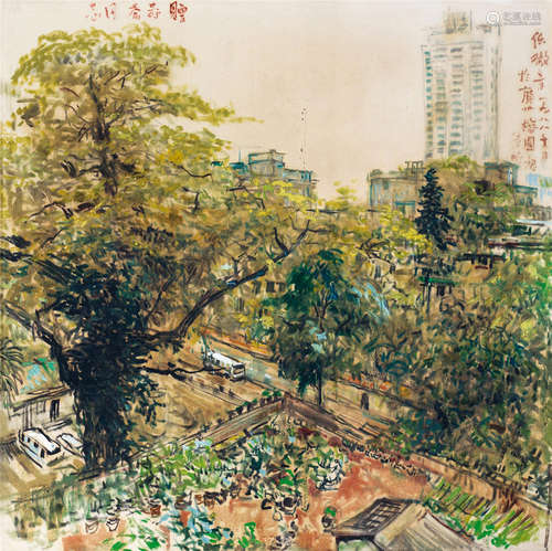 任微音（1918～1994） 1988年作 风景 布面 油画