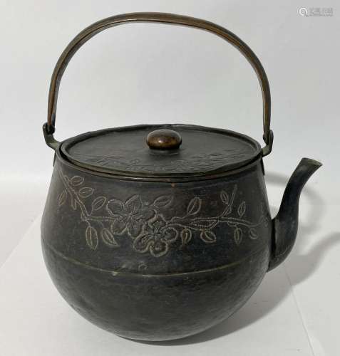 A Japanese Bronze Kettle, Edo Period, Late 18th Century