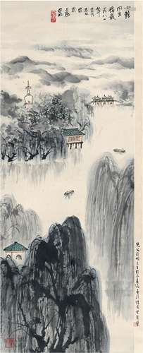 亚明（1924～2002） 1981年作 春江好景图 立轴 设色纸本