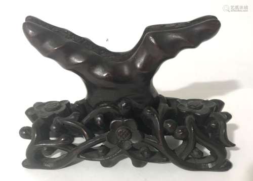 A Chinese Timber Stand Carved with Cherry Blossom