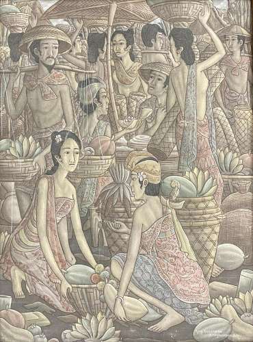 I Wayan Sulendra, Indonesia (b.1959), Market Stalls, Pandant...