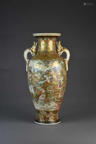A large Satsuma vase, Meiji era