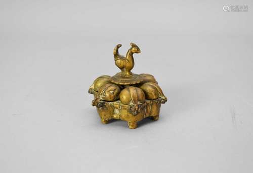 An Islamic brass spice box, 19th century