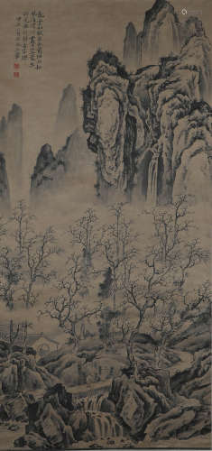 清代，王翬山水畫，紙本立軸