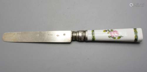Silbermesser mit Porzellangriff / A silver knife with porcel...